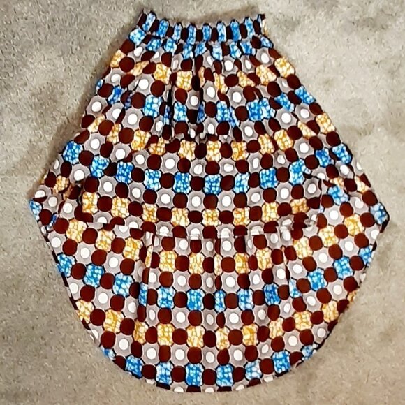 NF Boho Full Skirt w Tiers; High-Low; Crisp Cotton; Brown; One Size - Picture 2 of 5